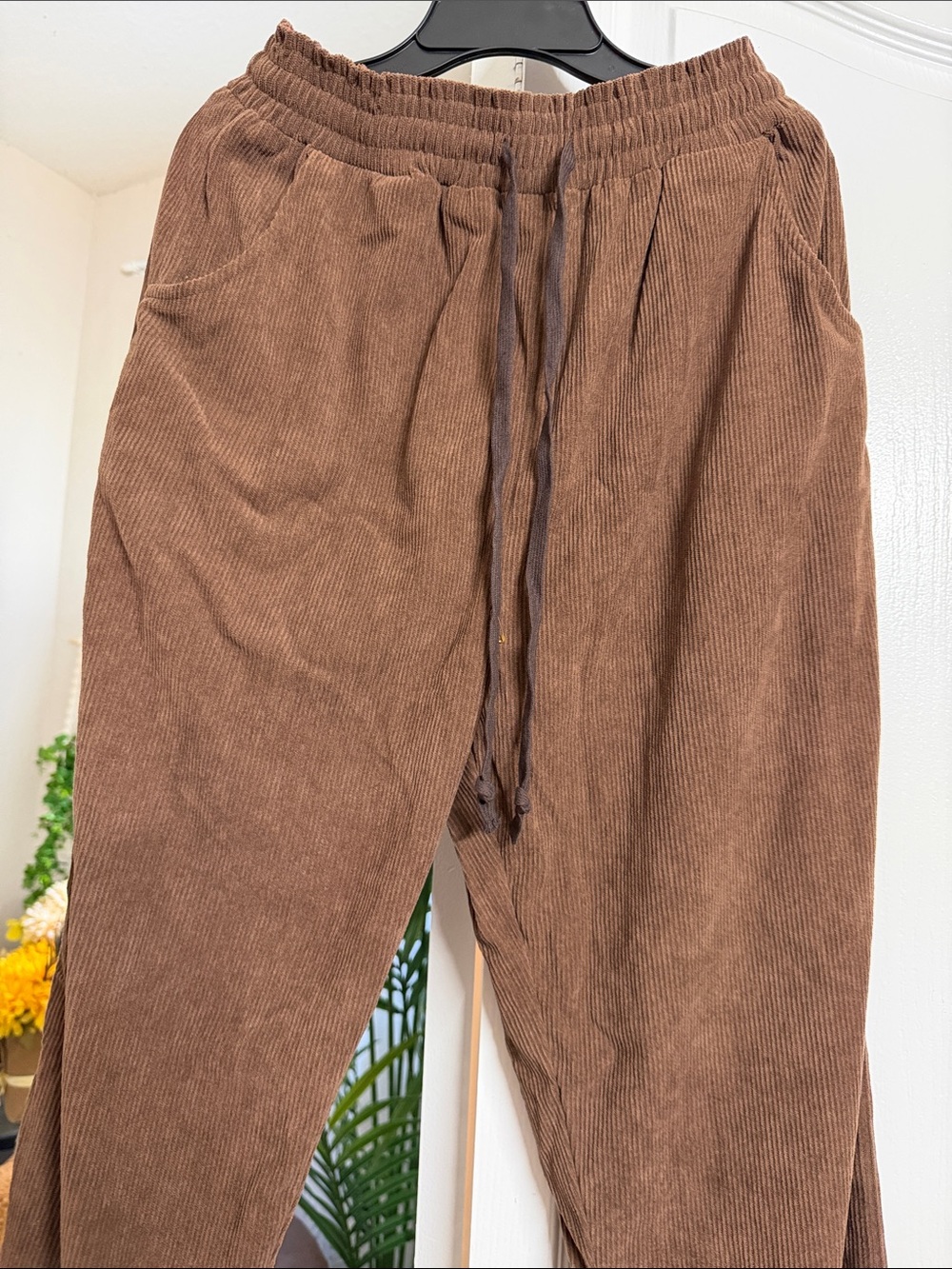 Amazon Men's Brown Corduroy Drawstring Pants